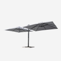 Dubbele aluminium tuinparasol 3x3m voor thuis en horeca Oslo Korting