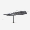 Dubbele aluminium tuinparasol 3x3m voor thuis en horeca Oslo 