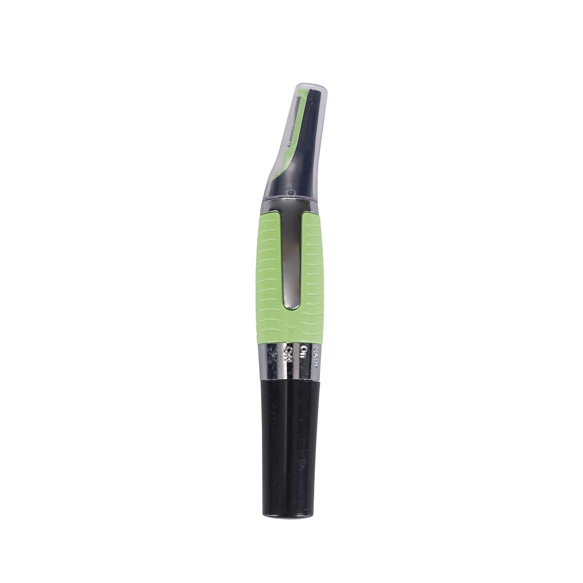Precisietrimmer met LED op batterij 2 kammen zwart en groen Spark Aanbieding Precisietrimmer met LED op batterij 2 kammen zwart en groen Spark Aanbieding