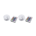 Set van 2 LED-spots waterdicht met afstandsbediening Ø 6,9x2,8 cm Virel Aanbieding