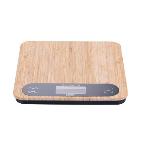 Digitale bamboe keukenweegschaal 20,5x20,5x2,75 cm Paxel Aanbieding