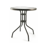 Ronde tuintafel 60 cm van koolstofstaal en glas Lorea Kortingen