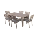 Buitentafel + 6 tuinstoelen van aluminium met kussens Ibiza Aanbieding