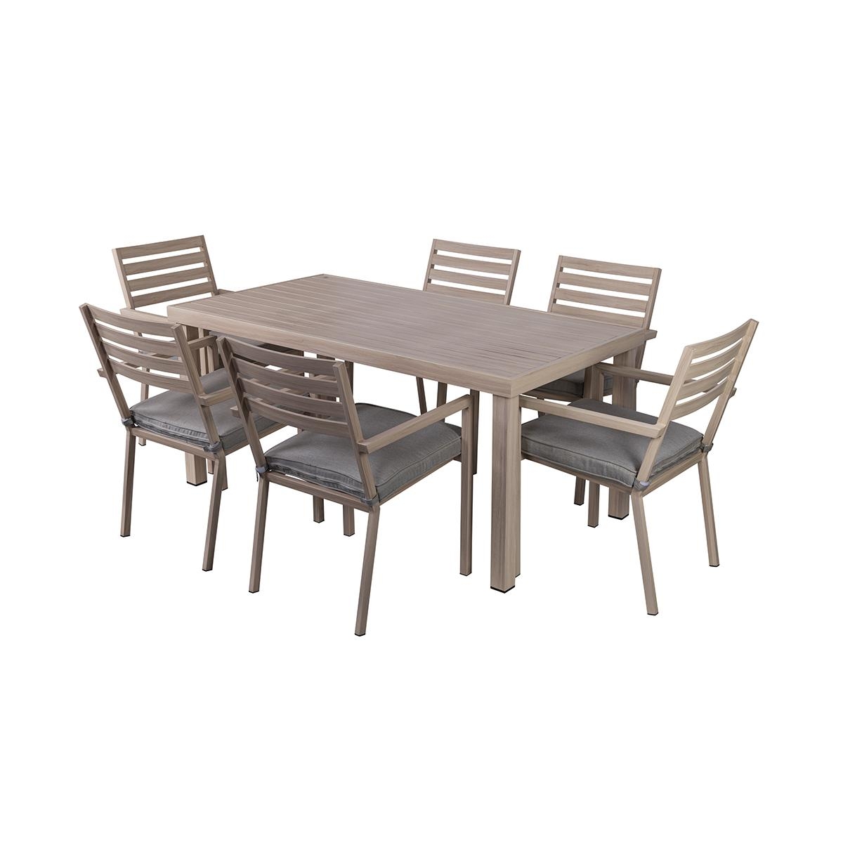 Buitentafel + 6 tuinstoelen van aluminium met kussens Ibiza Aanbieding Buitentafel + 6 tuinstoelen van aluminium met kussens Ibiza Aanbieding
