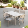 Buitentafel + 6 tuinstoelen van aluminium met kussens Ibiza Verkoop