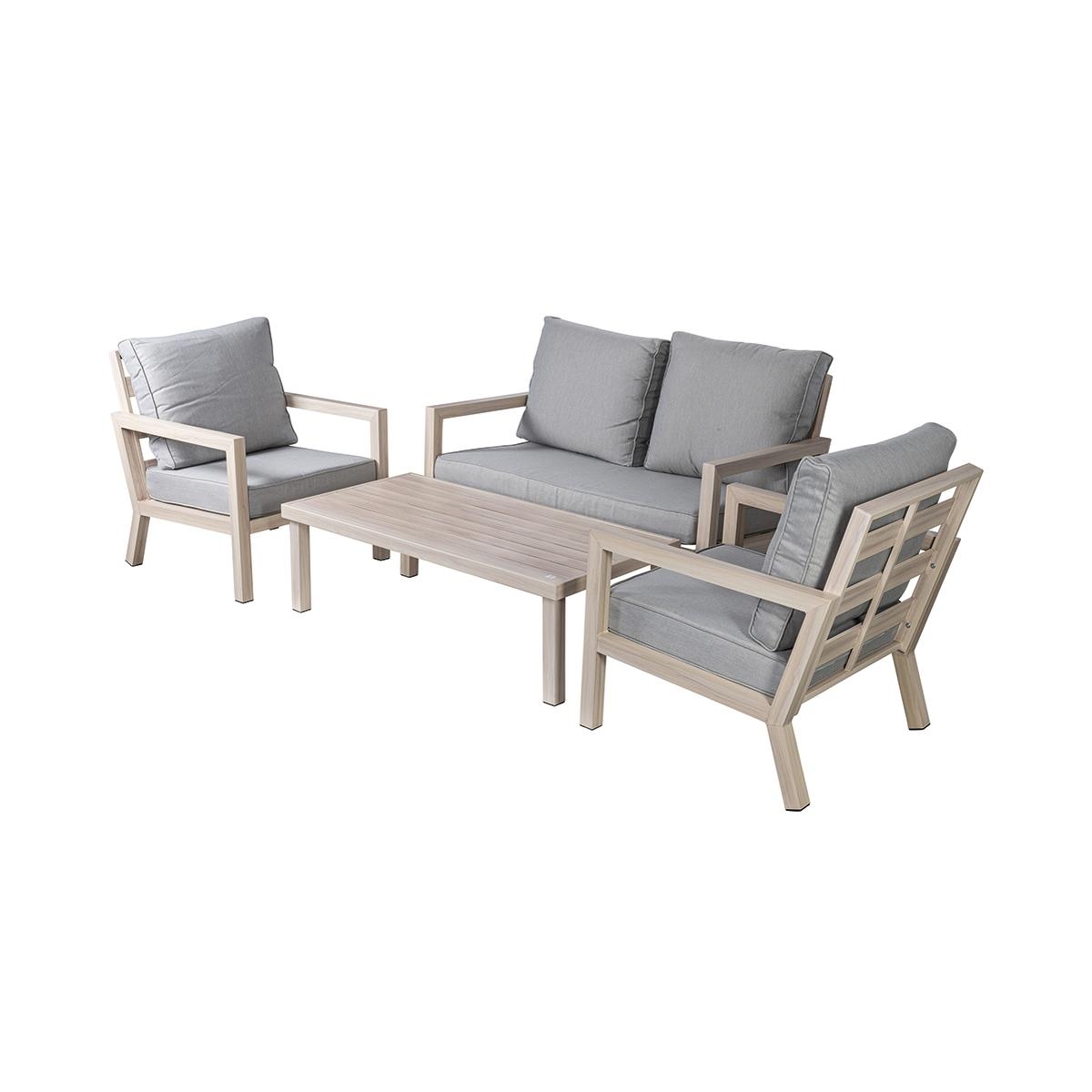 Tuinset Ibiza - Bank, Tafel en 2 Stoelen met Kussens Aanbieding Tuinset Ibiza - Bank, Tafel en 2 Stoelen met Kussens Aanbieding