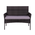 Tuinset in rattan met bank, 2 fauteuils en glazen tafelblad Rodi Aanbod
