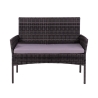 Tuinset in rattan met bank, 2 fauteuils en glazen tafelblad Rodi Aanbod