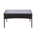 Tuinset in rattan met bank, 2 fauteuils en glazen tafelblad Rodi Catalogus