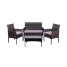 Tuinset in rattan met bank, 2 fauteuils en glazen tafelblad Rodi Aanbieding