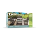 Tuinset in rattan met bank, 2 fauteuils en glazen tafelblad Rodi Keuze