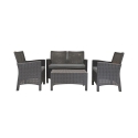 Tuinset met 2-zitsbank, fauteuils en tafeltje in rattan-look Malaga Kortingen