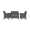 Tuinset met 2-zitsbank, fauteuils en tafeltje in rattan-look Malaga Kortingen
