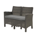 Tuinset met 2-zitsbank, fauteuils en tafeltje in rattan-look Malaga Model