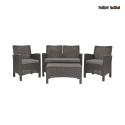Tuinset met 2-zitsbank, fauteuils en tafeltje in rattan-look Malaga Aanbieding