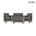 Tuinset met 2-zitsbank, fauteuils en tafeltje in rattan-look Malaga Aanbieding