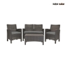 Tuinset met 2-zitsbank, fauteuils en tafeltje in rattan-look Malaga Aanbieding