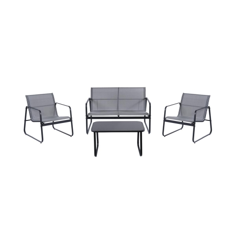Tuinset voor 4 personen met glazen tafelblad Saint Tropez Aanbieding