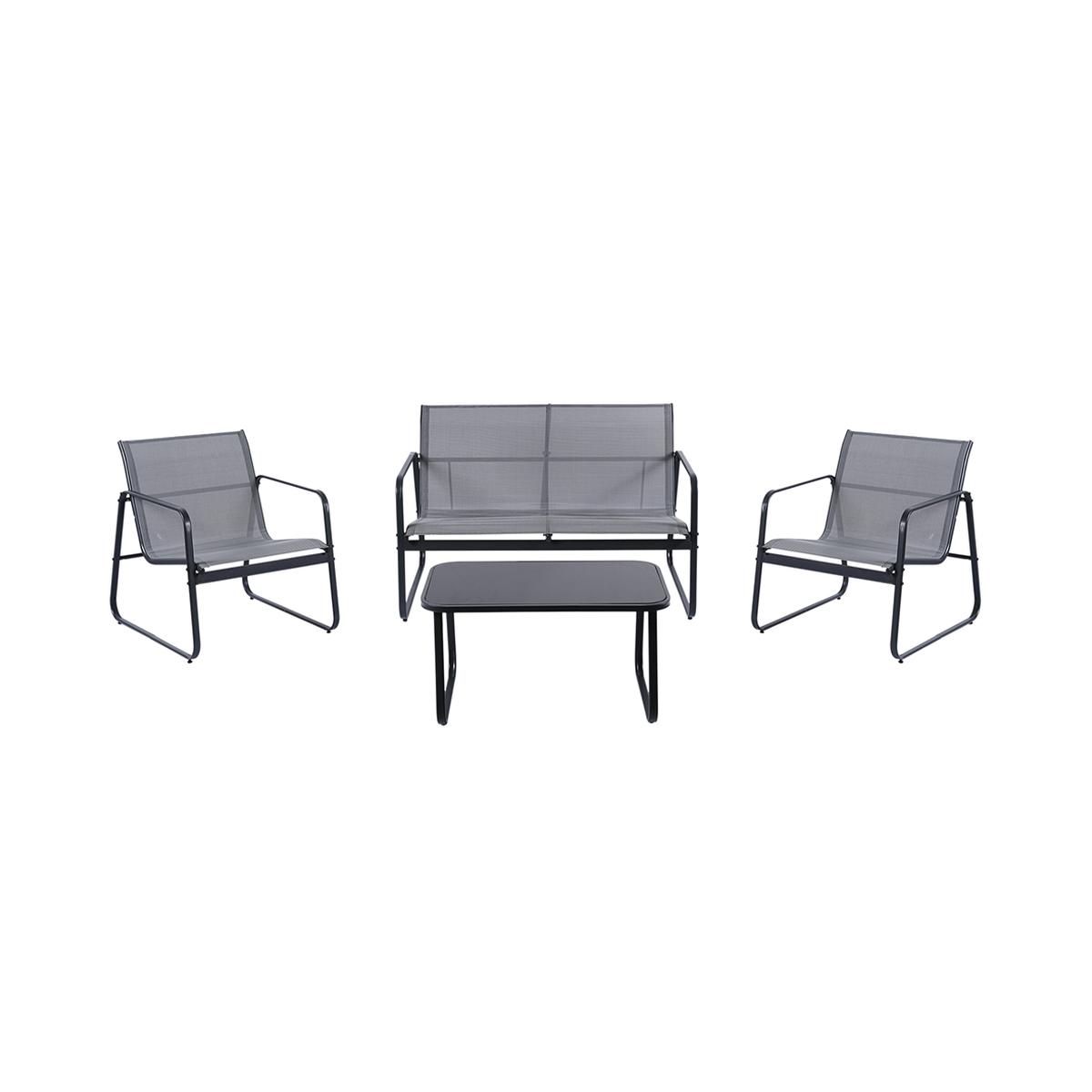 Tuinset voor 4 personen met glazen tafelblad Saint Tropez Aanbieding