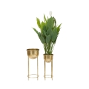 Set van 2 gouden metalen plantenvazen Lumai Korting