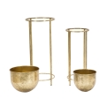Set van 2 gouden metalen plantenvazen Lumai Aanbieding