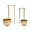 Set van 2 gouden metalen plantenvazen Lumai Aanbieding