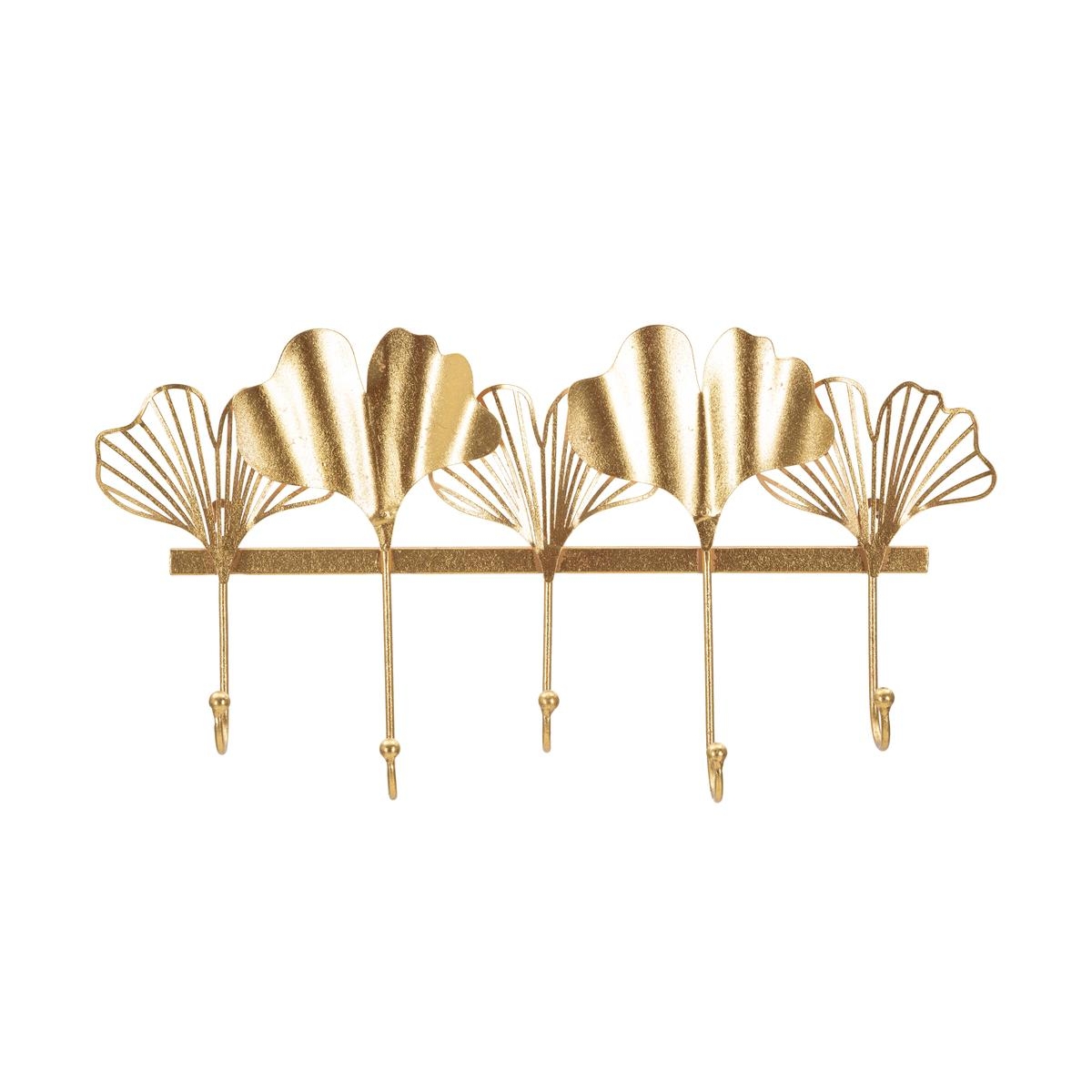 Metalen wandkapstok met 5 haken 26,3x49,5x6 cm Leaves Aanbieding