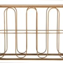 Metalen console in boho chic stijl met rattan blad Samui Kortingen