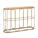 Metalen console in boho chic stijl met rattan blad Samui Aanbieding