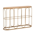 Metalen console in boho chic stijl met rattan blad Samui Aanbieding