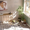 Metalen console in boho chic stijl met rattan blad Samui Model