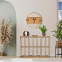 Metalen console in boho chic stijl met rattan blad Samui Verkoop