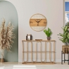 Metalen console in boho chic stijl met rattan blad Samui Verkoop