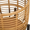 Set van 2 ronde rattan plantenbakken met zwart metalen standaard Zeyok Korting