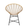 Metalen en rattan stoel met witte kussen boho chic Panama Catalogus