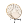 Metalen en rattan stoel met witte kussen boho chic Panama Kortingen