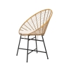 Metalen en rattan stoel met witte kussen boho chic Panama Korting