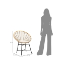 Metalen en rattan stoel met witte kussen boho chic Panama Karakteristieken