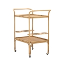 Metalen en rattan serveerwagen met flessenhouder Panama Korting
