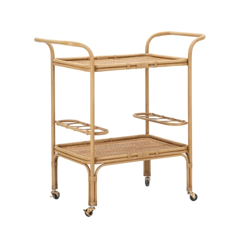 Metalen en rattan serveerwagen met flessenhouder Panama Aanbieding