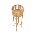 Ronde plantenhouder met metalen en rattan standaard Panama Stand Aanbod