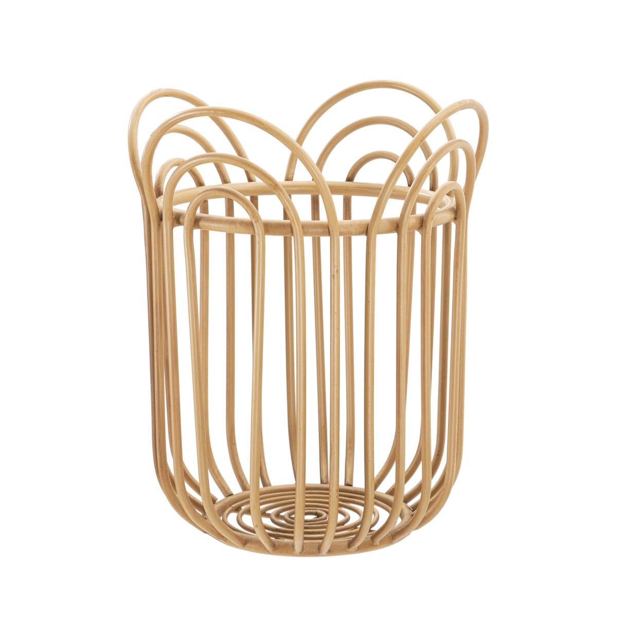 Ronde plantenbak van metaal en gevlochten bamboe rattan Panama Aanbieding Ronde plantenbak van metaal en gevlochten bamboe rattan Panama Aanbieding