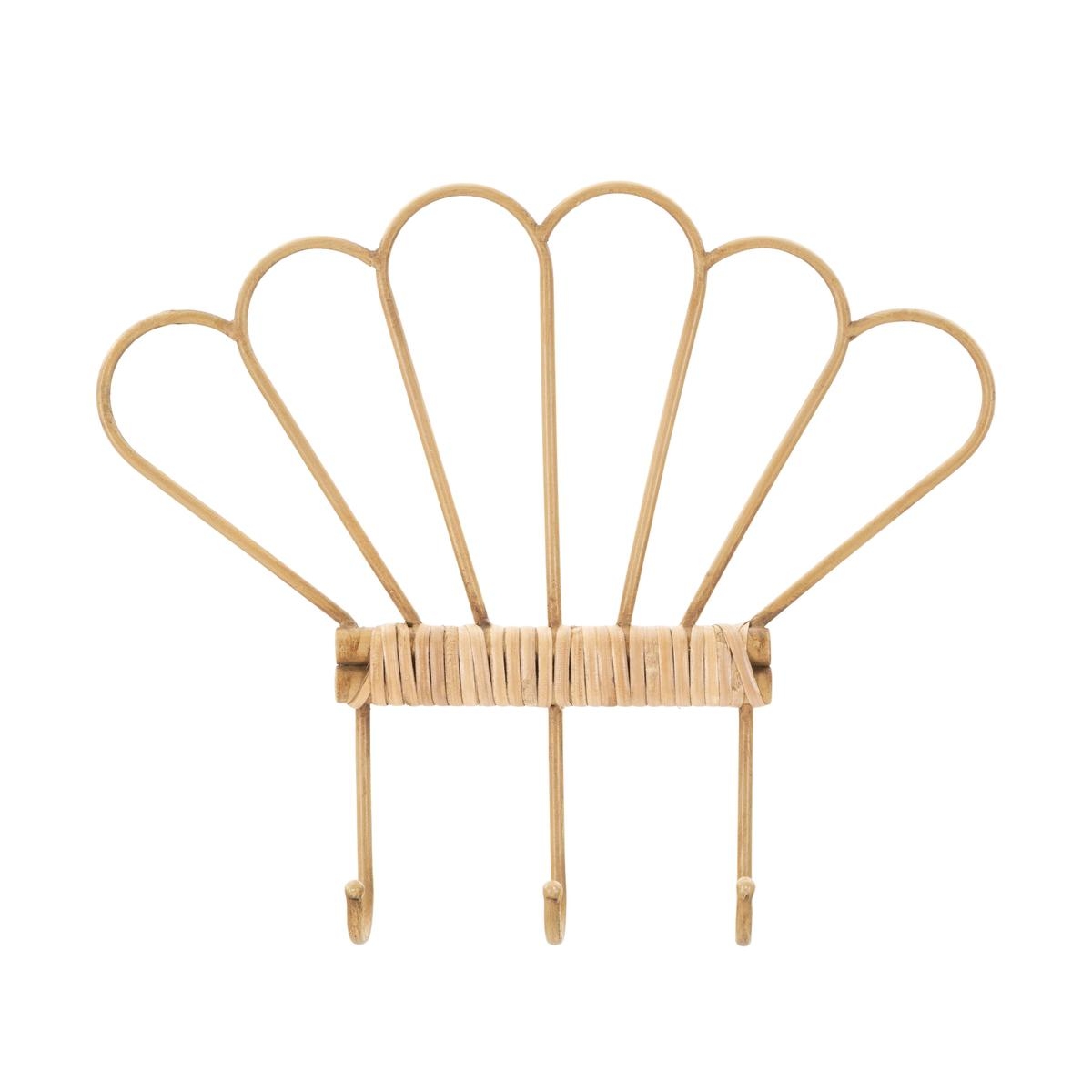 Metalen en rattan wandkapstok met 3 haken Panama Aanbieding Metalen en rattan wandkapstok met 3 haken Panama Aanbieding