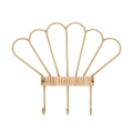 Metalen en rattan wandkapstok met 3 haken Panama Aanbieding