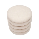 Ronde opbergpoef van hout en stof boho chic Damasco Line Aanbod