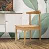 Set van 2 houten keukenstoelen met gevlochten rattan zitting Japan Verkoop