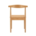 Set van 2 houten keukenstoelen met gevlochten rattan zitting Japan Korting