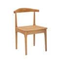 Set van 2 houten keukenstoelen met gevlochten rattan zitting Japan Aanbieding