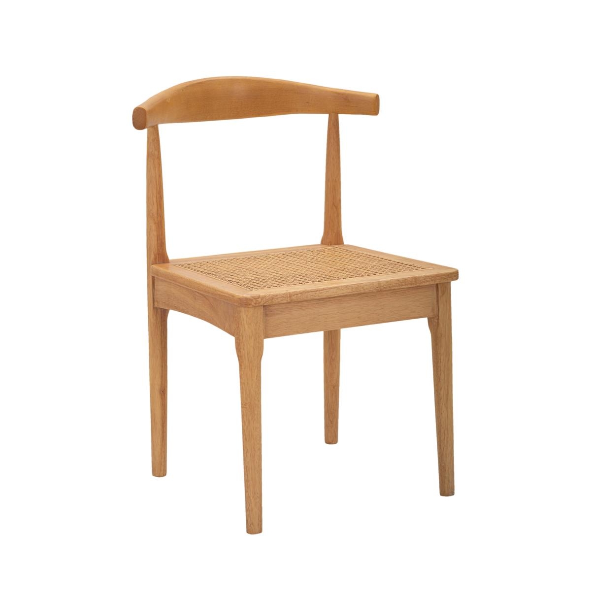 Set van 2 houten keukenstoelen met gevlochten rattan zitting Japan Aanbieding Set van 2 houten keukenstoelen met gevlochten rattan zitting Japan Aanbieding