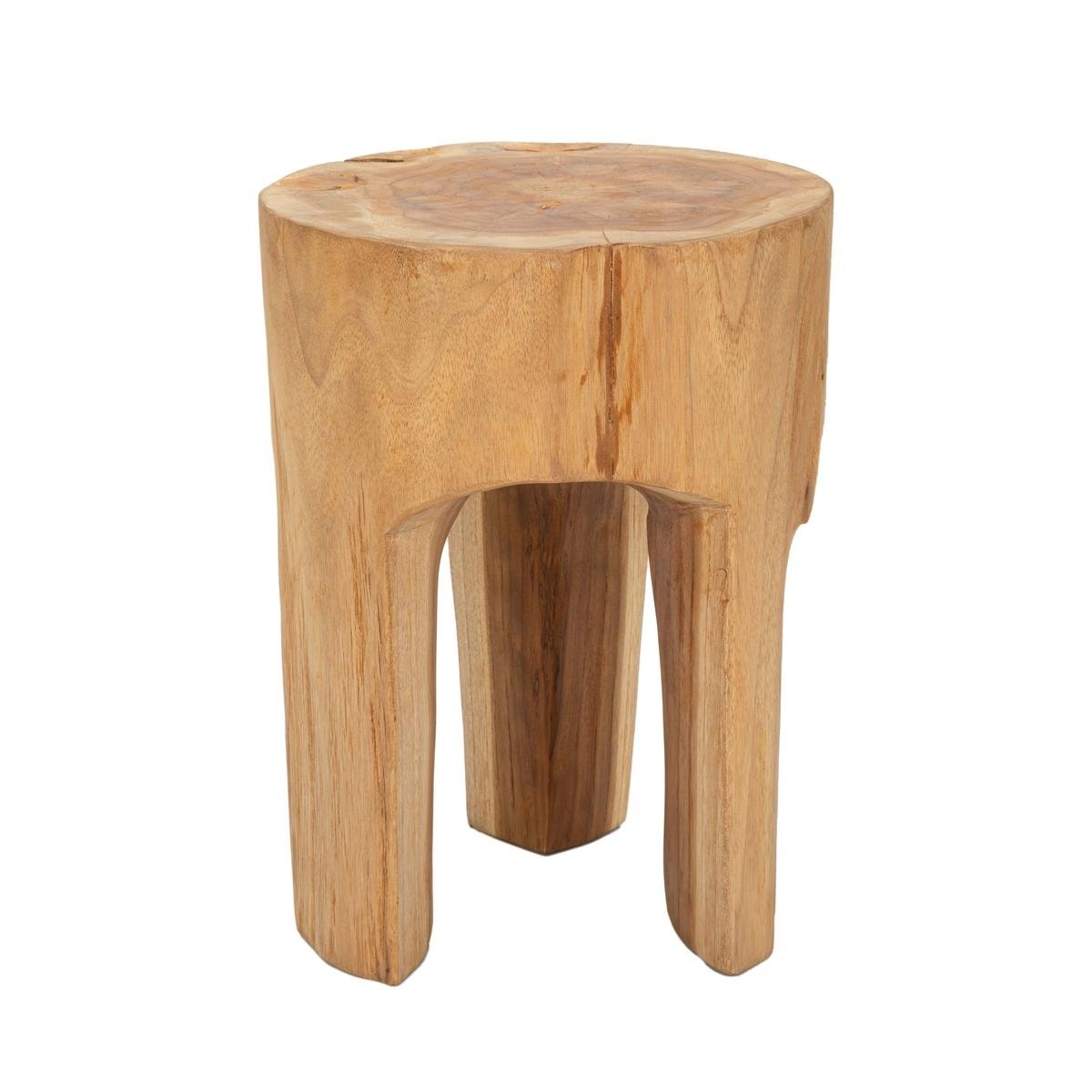 Ambachtelijke teak houten kruk in etnische stijl Stold